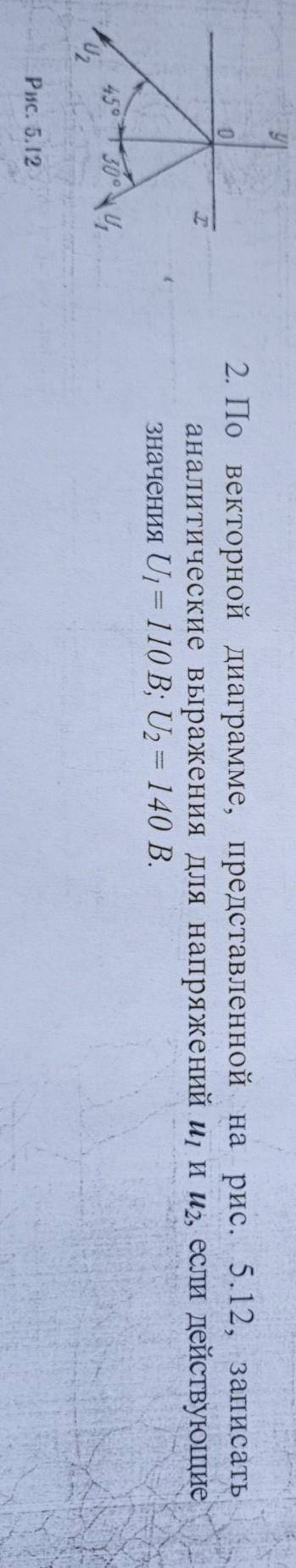 по векторной диаграмме, представленной на рис. 5.12, записать аналитические выражения для напряжений