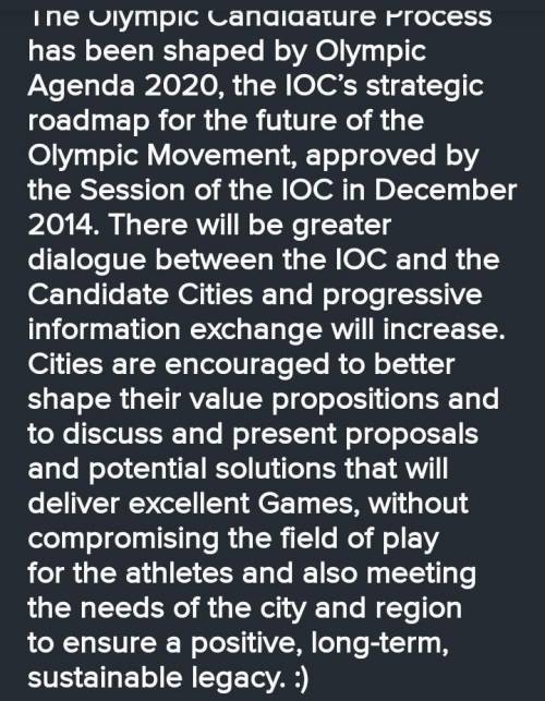 Imagine the Olympic Games are going to be held in your country. How would you plan for the following