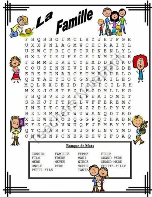 решить этот Word search по французскому​