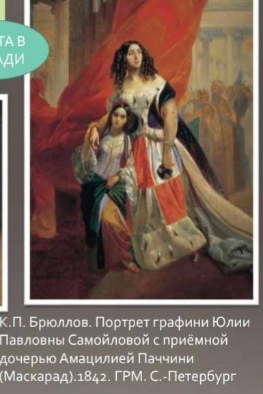 Сравнение картин Брюллова и Жака Луи Давида Портрет госпожи Рекомье и Портрет Юлии Павловны...​