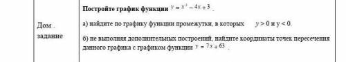 Постройте график функции . а) найдите по графику функции промежутки, в которых у > 0 и y < 0.б