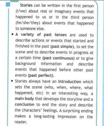 Напишите историю по английскому, используя времена (и подписывая их после использованных слов) План