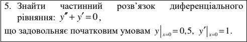 Найти частное решение диференциального уравнения y''+y'=0 что удовлетворяется начальными условиями с