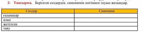 найдите синонимы слов ғаламшаралысжетілгентаяу​