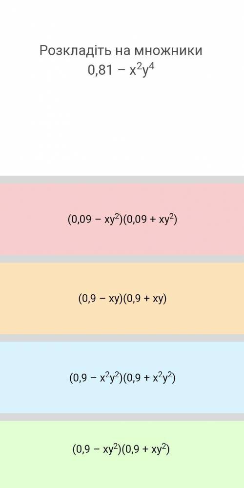 Розкладіть на множники 0,81-x²y⁴​