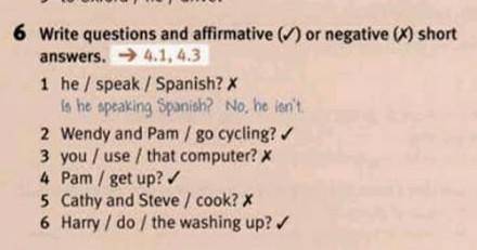 с англ. Write questions and affirmative (V) or negative () short answers.​