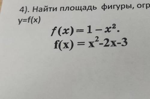 ДО ЗАВТРА найти площадь фигуры ограниченной графиками функции y=(f)примеры на фотографии​​