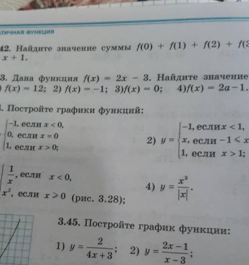 Постройте график функций все решение на фото 3.44. ​
