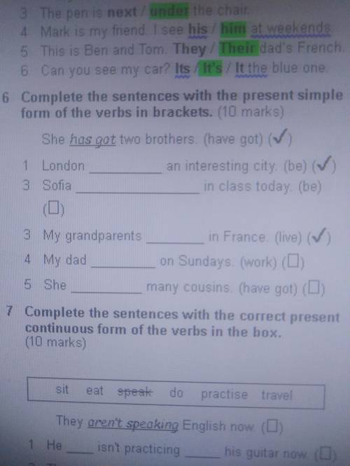 Complete the sentences with the present simple form of the verbs in brackets