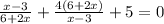 \frac{x-3}{6+2x} + \frac{4(6+2x)}{x-3} + 5 = 0