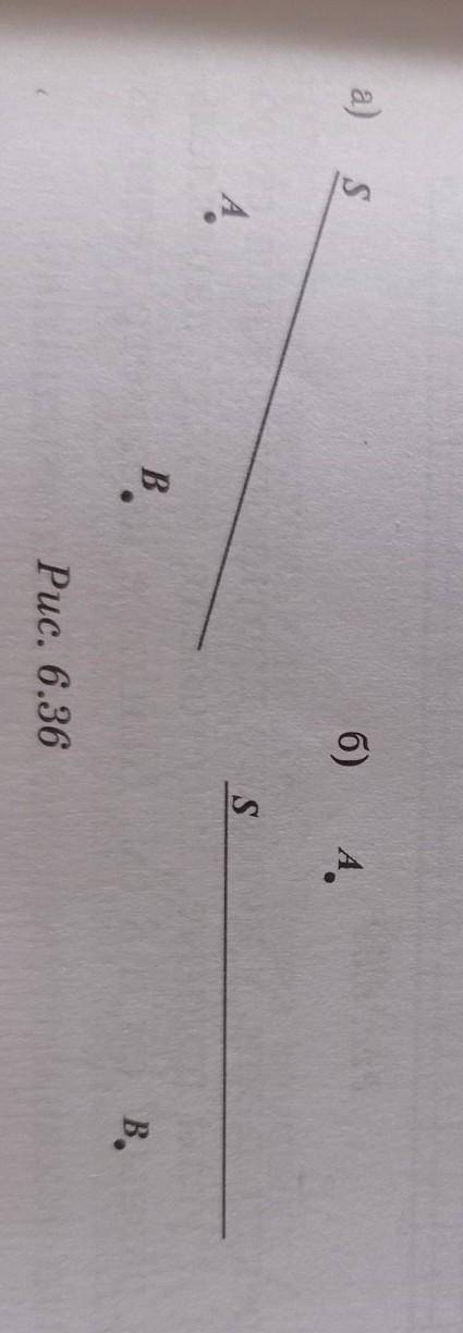 1061. Проведите в тетради прямую ѕ. Bне прямой s выберите точки А и В(рис. 6.36).1) Через точку А пр