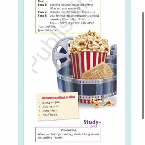 Write a letter to your friend about your favorite film. написать письмо