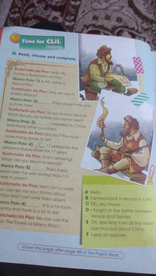 16.Read, choose and complete Marco Polo:1)A.My name as Marco Polo. 
