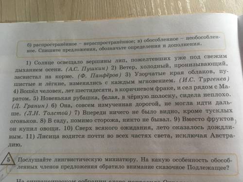 5предложений запишите ,обьясните обособленное определение или обособленное дополнение