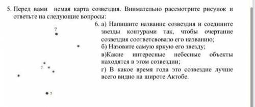 Перед вами немая карта созвездия
