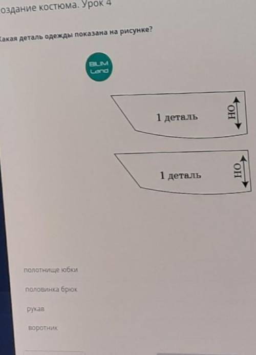 Какая деталь одежды показана на рисунке полотнище юбки половинка брюк рукав, воротник​