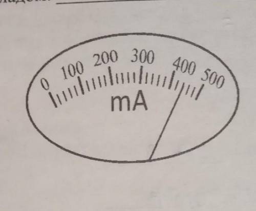 ВИЗНАЧТЕ: a) ціну поділки шкали приладу: б) на яке максимальне значення сили струму розраховано прил
