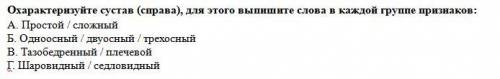 Нужны знающие биологию люди! Пишите только верный вариант! Дайте характеристику суставу по форме: