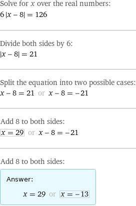 6|x-8|=126как можно быстрее ​