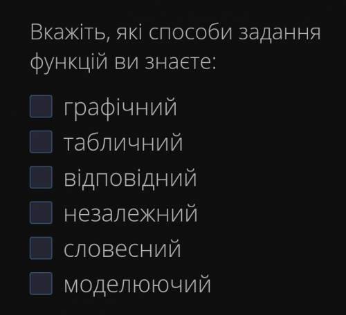 Вкажіть, як задання функцій ви знаєте