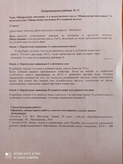 Лабораторная работа по Химии