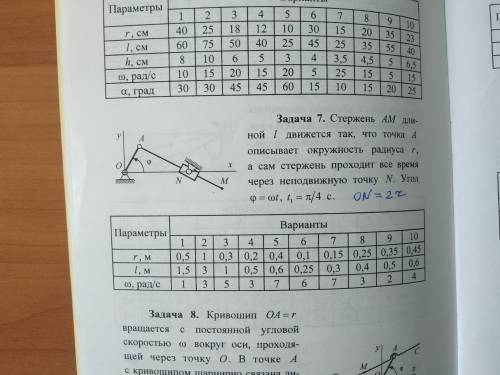 2 вариант, надо найти уравнение движения точки м ее скорость и ускорение. Это Термех )