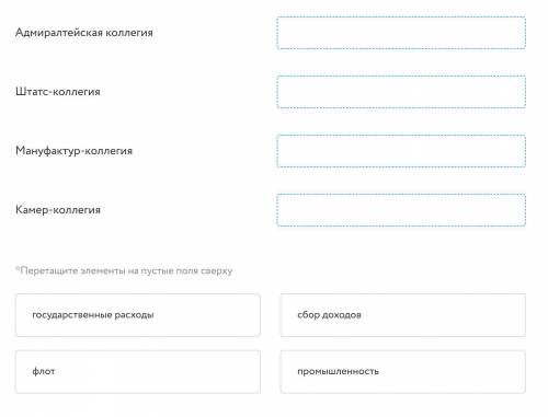 Установите соответствие между названием коллегии и её отраслью управления: