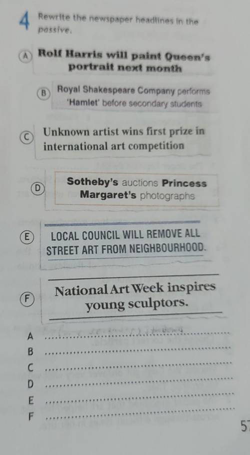Rewrite the newspaper headlines in the passive.​