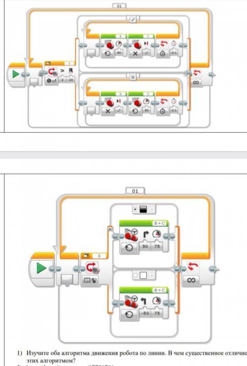 Информатика 5 класс. ответьте на вопрос: В чем существенное отличие этих алгоритмом?
