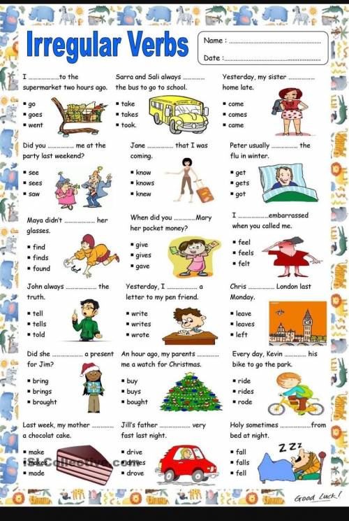 Английски язык Irregular verbs​