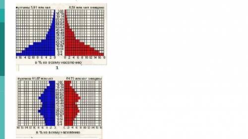 Задание 2. Установите соответствие между половозрастной пирамидой (рис 1,2), типом воспроизводства н