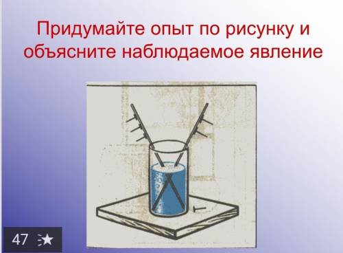 Придумайте опыт по рисунку и объясните наблюдаемое явление. ​