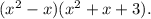 (x^{2} -x)(x^{2} +x+3).