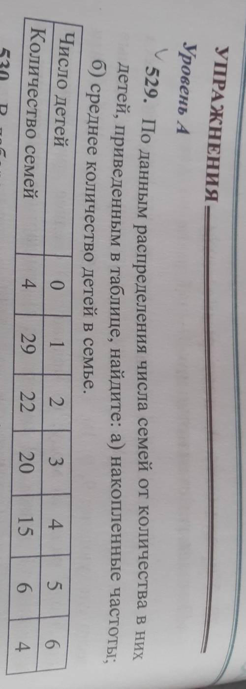 По данным распределения числа семей от количества в них детей , приведенным в таблице, найдите :а)на