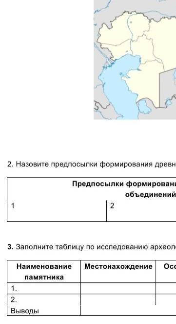 3. Заполните таблицу по исследованию археологических памятников сакских племен НаименованиеМестонахо