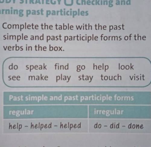 2 Complete the table with the past simple and past participle forms of theverbs in the box.do speak