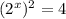 ({2}^{x})^{2} = 4