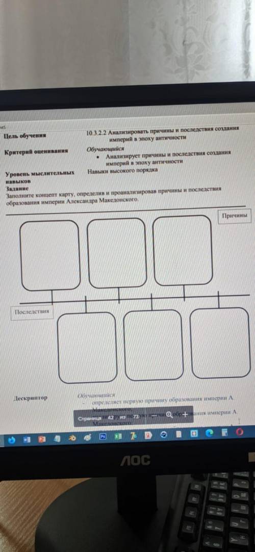 Заполните концепт карту, определите причины и последствия образования империи Александра Македонског