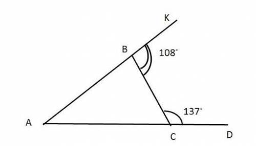 а) По данным рисунка найдите углы треугольника АВС, Используя теорему о внешнем угле треугольника, н