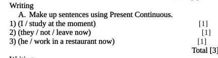 Make up sentences using Present Continuous ​