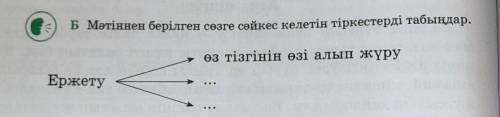 Мәтіннен берілген сөзге сәйкес келетін тіркестерді табыңдар. ​