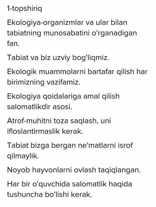 1- topshiriq. Berilgan tayanch birikmalar va rasmlardan foydalanib, ushbu ne'matlarning foydasi va h