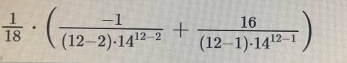 перевести это уравнение на язык c++. вот мой но мне кажется он не правилен 1/18 * (-1/((12-2)*pow(14