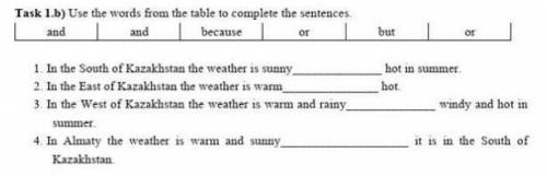 Use the words from the table to complete the sentences​