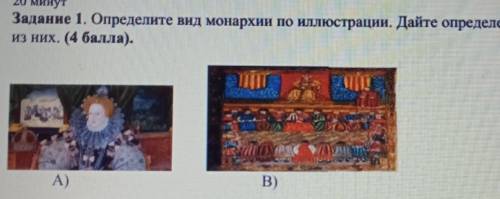 Задание 1. Определите вид монархии по иллюстрации. Дайте определение каждойиз них.А)B)​