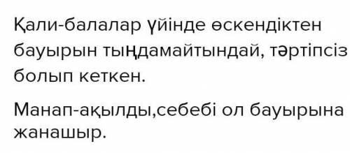 1. Манап қандай адам деп ойлайсың? 2. Ал Қали ше? Оны қалай сипаттар ед