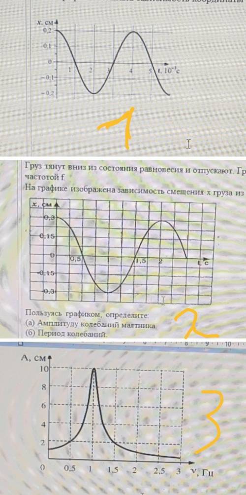 4 вопроса физика1. 1 рисунокНа графике показана зависимость координаты от времени колебаний пилки эл