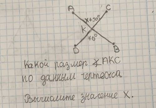 По данным чертежа найти х