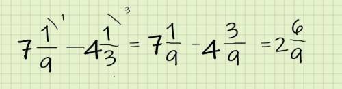 7 целых 1/9–4 целых 1/3; 2 ц. 2/7–1 ц. 3/5;6 ц. 1/4–3 ц. 2/5. ! ​