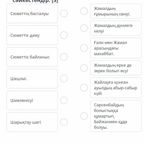 Шығарманың композициялық құрылымын сәйкестендер​